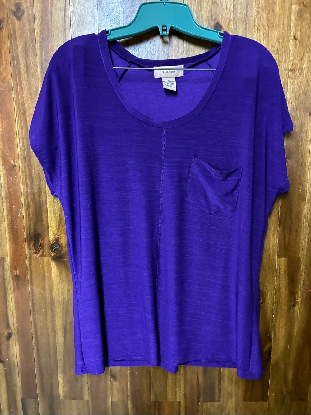 Diana Belle Purple Scoop Neck Pocket Tee (XL)